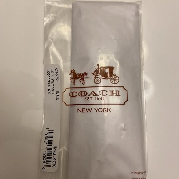 NWT COACH Lock And Key Bag Charm Key Ring C1679 BLACK - Picture 4 of 12